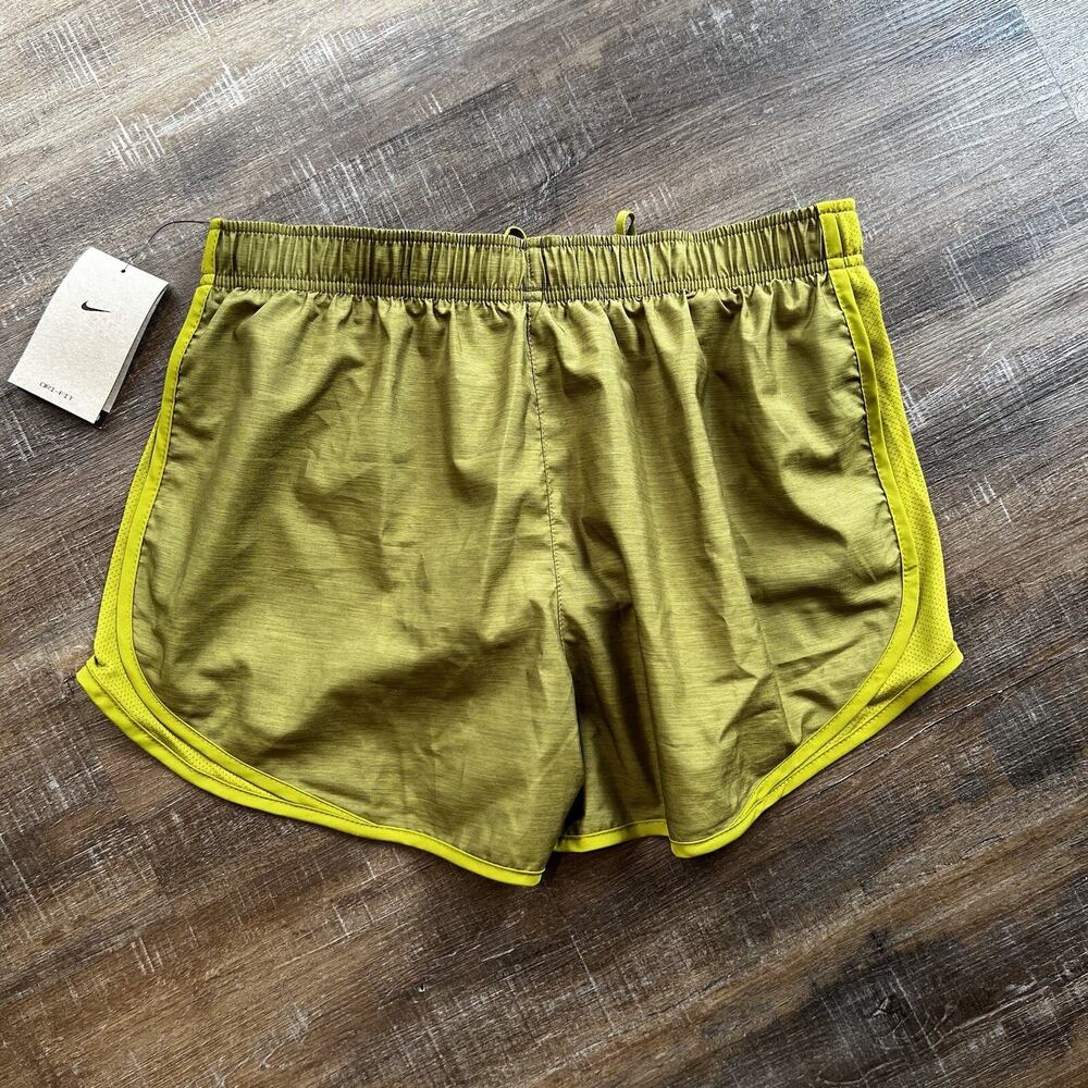 Nike Running Shorts Large Womens 3" Dri Fit Tempo Green Brief Lined - Picture 4 of 9